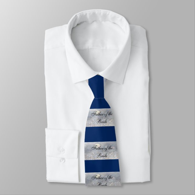 Father of the Bride, Blue and Silver Tie (Tied)