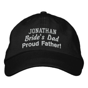 Father of the Bride Custom Name BLACK Embroidered Hat