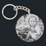 Father of the Bride Custom Photo Keychain<br><div class="desc">This is a great Father of the Bride Gift from the Bride.  Your custom photo on one and "Father of the Bride" with wedding date on the other. (white background with black lettering)</div>