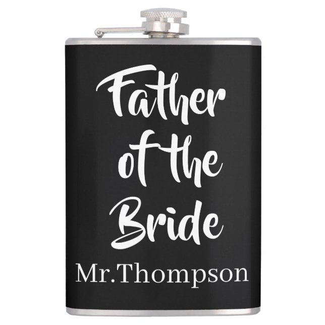 Father of the Bride Custom Wedding Parent Gift Hip Flask (Front)