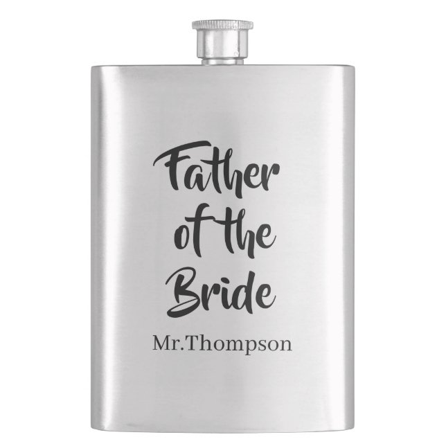Father of the Bride Custom Wedding Parent Gift Hip Flask (Front)