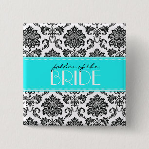 Father Of The Bride Damask Button in Blue