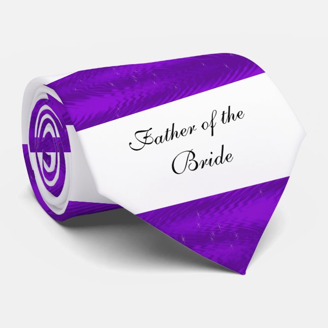 Father of the Bride, Elegant, Pink Satin Ribbon, Tie (Rolled)