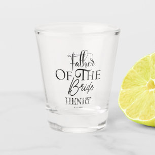 Father of the Bride Flowing Script Personalised  Shot Glass