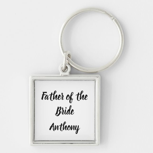 Father of the Bride Gift Custom Name Gift Wedding  Key Ring (Front)
