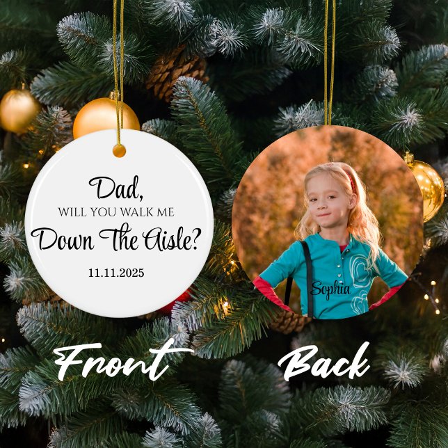 Father of the Bride Gift from Daughter, Father  Ceramic Ornament (Creator Uploaded)