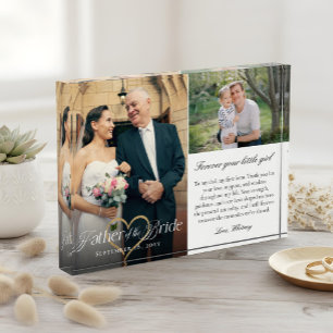 Father of the Bride Heart Wedding Then & Now Photo Block