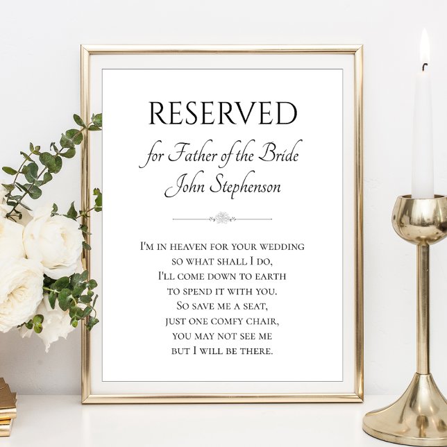 Father of the Bride I'm In Heaven Memorial Wedding Poster (Creator Uploaded)