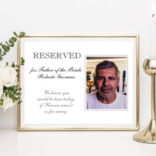 Father of the Bride Memorial Seat Photo Wedding Poster