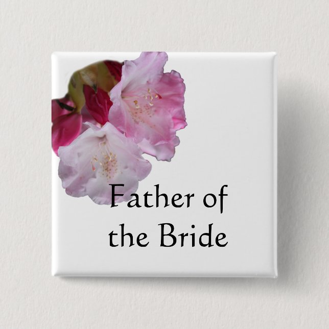 father of the bride or groom wedding button (Front)