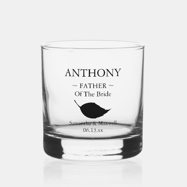 Father of the Bride Personalised Wedding Party Whiskey Glass (Front)