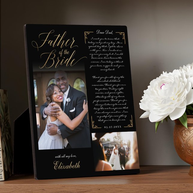 Father of the Bride Personalised Wedding Photo Plaque (Father of the Bride Photos Wedding Memory Keepsake Plaque)