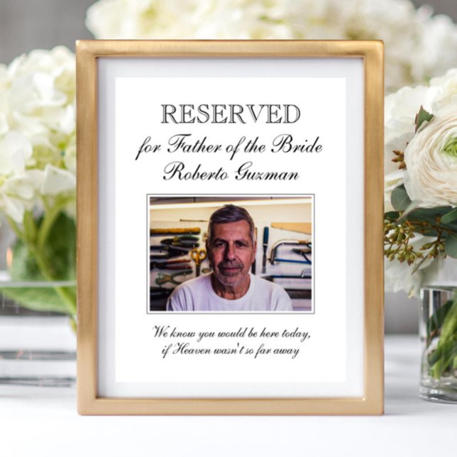 Father of the Bride Photo Memorial Chair Wedding Poster (Creator Uploaded)
