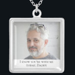Father of the Bride Photo Memorial Wedding Day Silver Plated Necklace<br><div class="desc">Wear this beautiful Father of the Bride photo memorial necklace on your wedding day to feel the love you shared with him and keep him close on your special day. Add your own special text,  or,  use the wording as shown.</div>