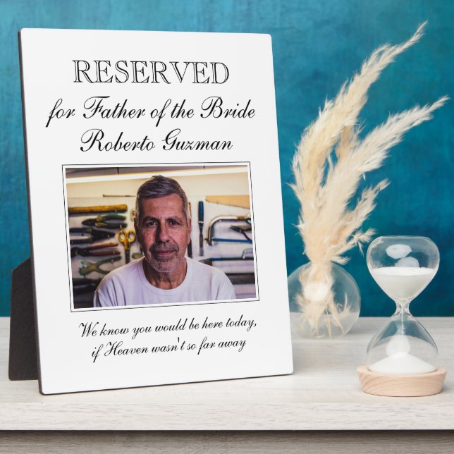 Father Of The Bride Photo Memorial Wedding Plaque (Side)
