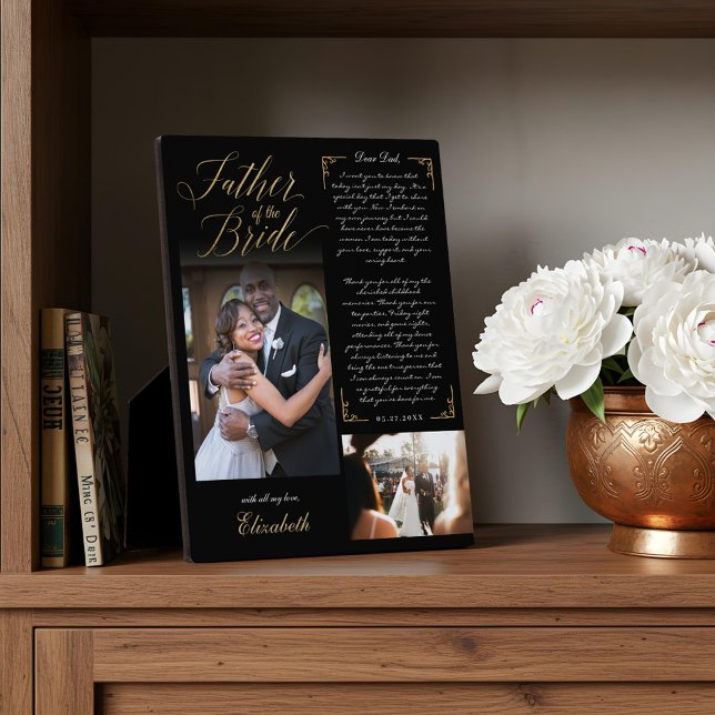 Father of the Bride Photos Wedding Memory Keepsake Plaque (Father of the Bride Photos Wedding Memory Keepsake Plaque)
