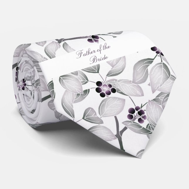 Father of the Bride Purple Black White Tie (Rolled)