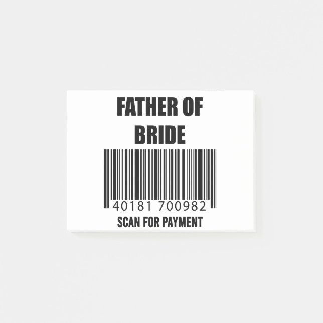 Father Of The Bride Scan For Payment Dad Shirt Post-it Notes (Front)