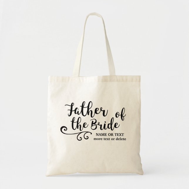 Father of the Bride Tote Bag | Chic Modern Script (Front)