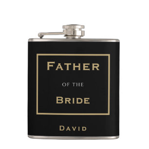 Father of The Bride typography/Name/Gift Hip Flask