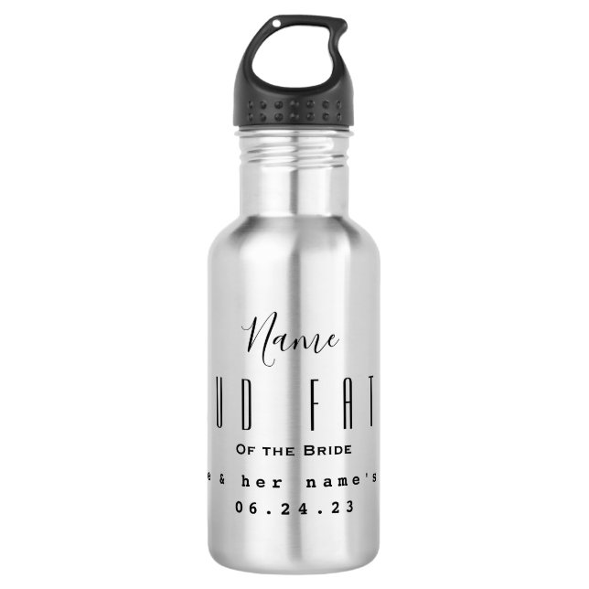 Father of the Bride Water Bottle HAMbyWG (Front)