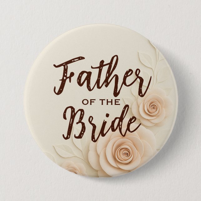 father of the Bride Wedding Custom Button (Front)