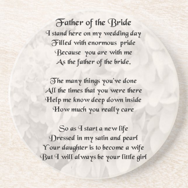 Father of the Bride - White Coaster (Front)