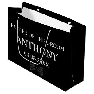Father of the Groom Black Elegant Gifts Wedding Large Gift Bag