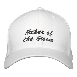Father of the Groom black script elegant wedding Embroidered Hat