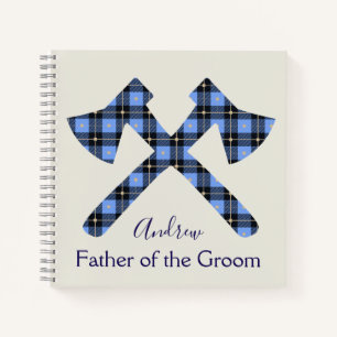 Father of the Groom blue and grey axe Notebook