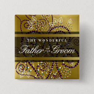 FATHER OF THE GROOM Boho Spirals Wedding Button