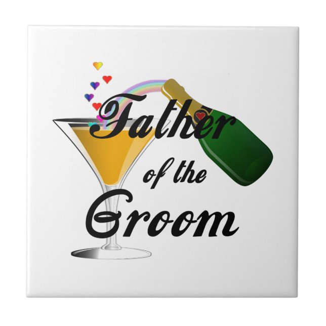 Father of the Groom Champagne Toast Tile (Front)