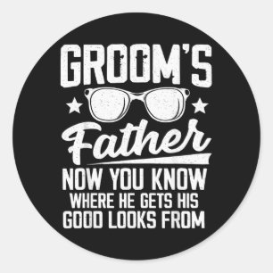 Father Of The Groom Costume Dad Wedding Bachelor Classic Round Sticker