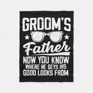 Father of The Groom Costume Dad Wedding Bachelor Fleece Blanket