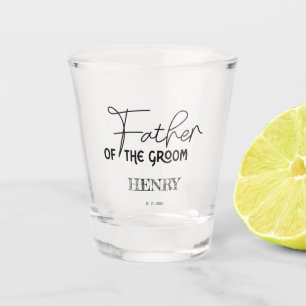Father of the Groom Flowing Script Personalised Shot Glass