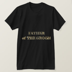Father of The Groom Golden Glitter Typography Chic T-Shirt