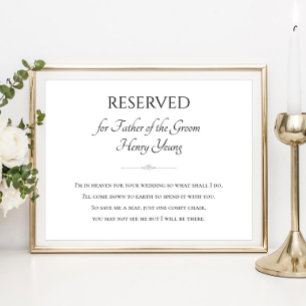 Father of the Groom I'm In Heaven For Your Wedding Poster