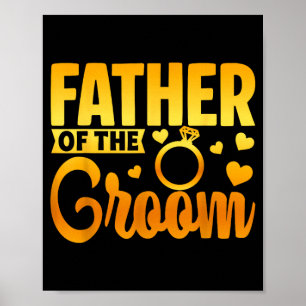 Father of the groom matching bridal party family poster