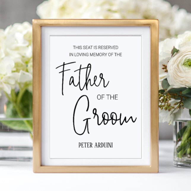 Father of the Groom Memorial Reserved Seat Wedding Poster (Creator Uploaded)