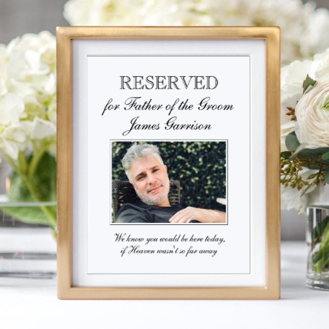 Father of the Groom Photo Memorial Wedding Poster (Creator Uploaded)