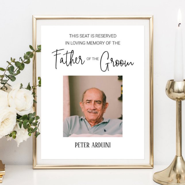 Father of the Groom Reserved Seat Wedding Memorial Poster (Creator Uploaded)