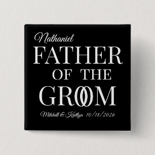 Father of the Groom Wedding 15 Cm Square Badge