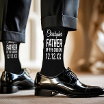 Father of The Groom Wedding Parent Black Socks<br><div class="desc">Which Father of The Groom would not adore a pair of black wedding socks with his name on them as thank you gift? I don't know one that wouldn't! Add his name and your wedding date and get ready for the look of joy on his face. You can also use...</div>