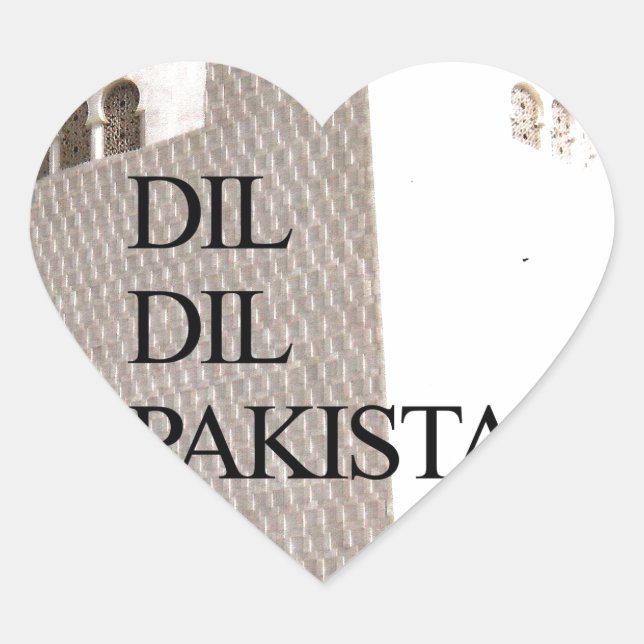 Father of the Nation: Mazar-e-Quaid Heart Sticker (Front)