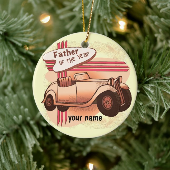 Father Of The Year  Ceramic Ornament (Tree)
