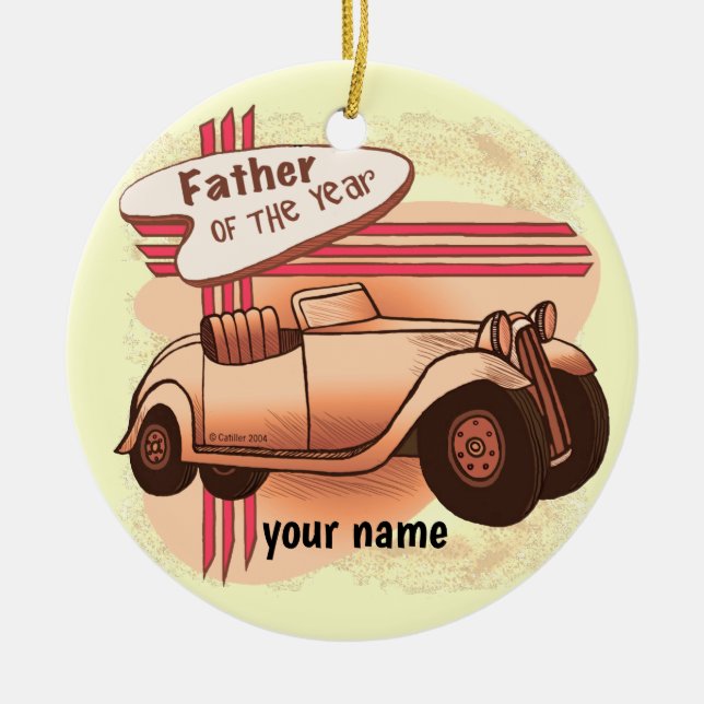 Father Of The Year  Ceramic Ornament (Front)