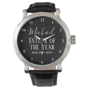 Father of the YEAR DAD Husband Man CUSTOPM TEXT Watch