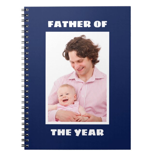 Father Of The Year Personalised Custom Photo Daddy Notebook (Front)