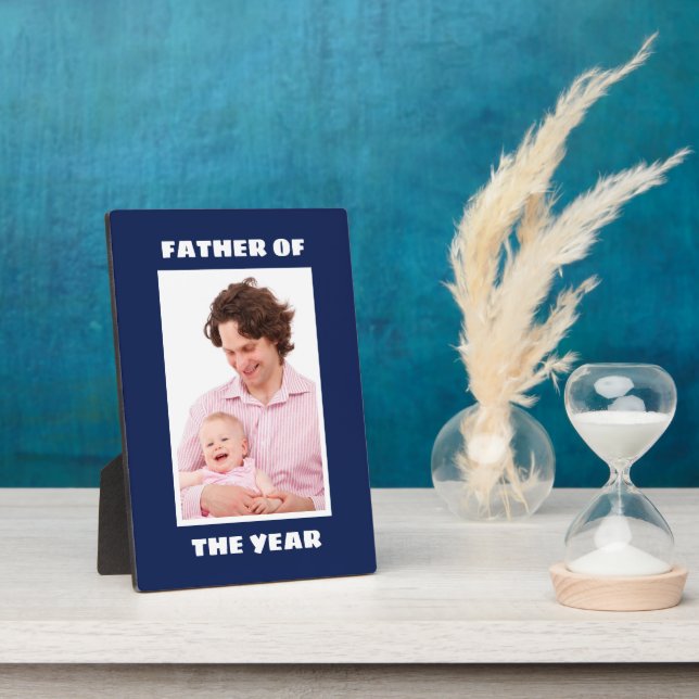 Father Of The Year Personalised Custom Photo Daddy Plaque (Side)