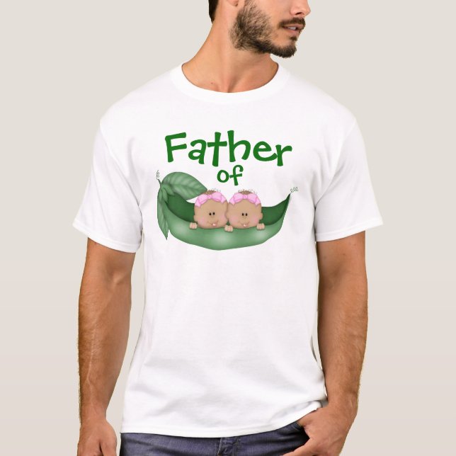 Father of Twin Girls (dark skin) T-Shirt (Front)